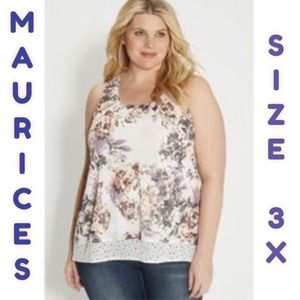 Double Layered Floral Strappy Tank Top